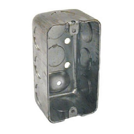 Raco Electrical Box, 13 cu in, Handy Box Type, 1 Gang, Steel, Rectangular Shape 8660